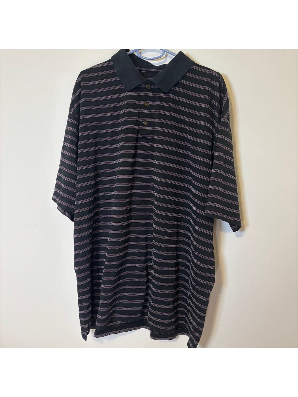Pebble Beach XL Men’s golf shirt Cool comfort red black white stripes